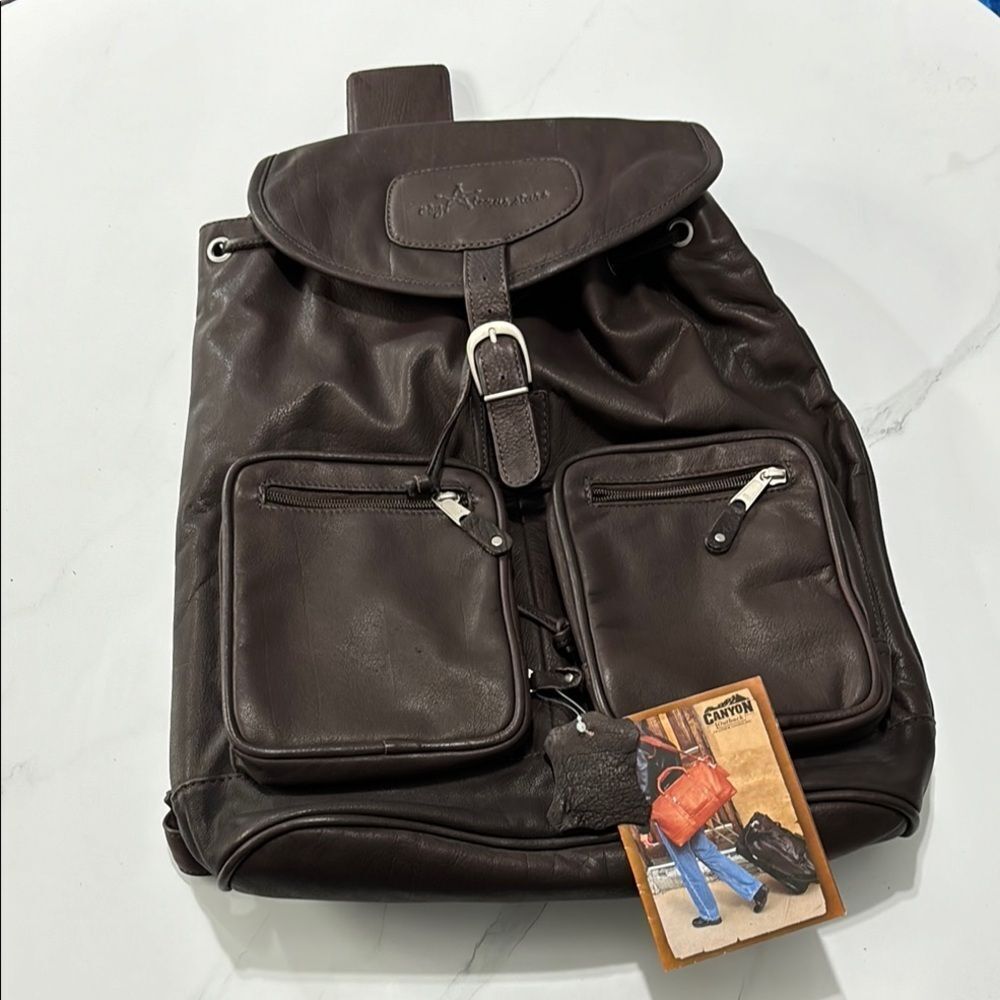 Brown Leather Backpack